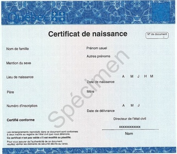 <C2Titre>
    Certificat de naissance
  </C2Titre>
